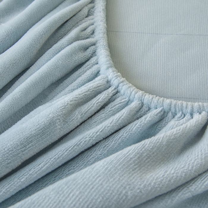 91家纺网 家纺一手货源 找家纺 世爵 2025新款简约纯色牛奶绒床笠单床笠床笠单件床垫保护套 天蓝