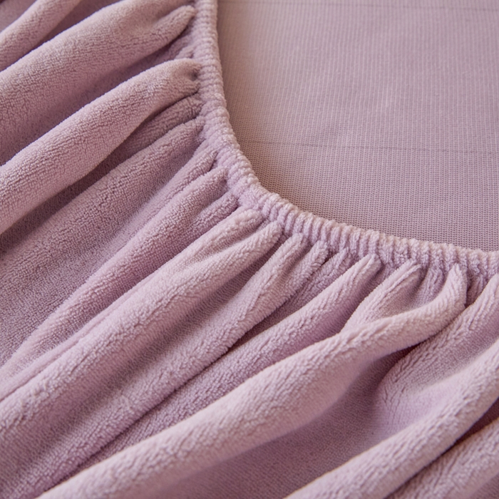 91家纺网 家纺一手货源 找家纺 世爵 2025新款简约纯色牛奶绒床笠单床笠床笠单件床垫保护套 紫色