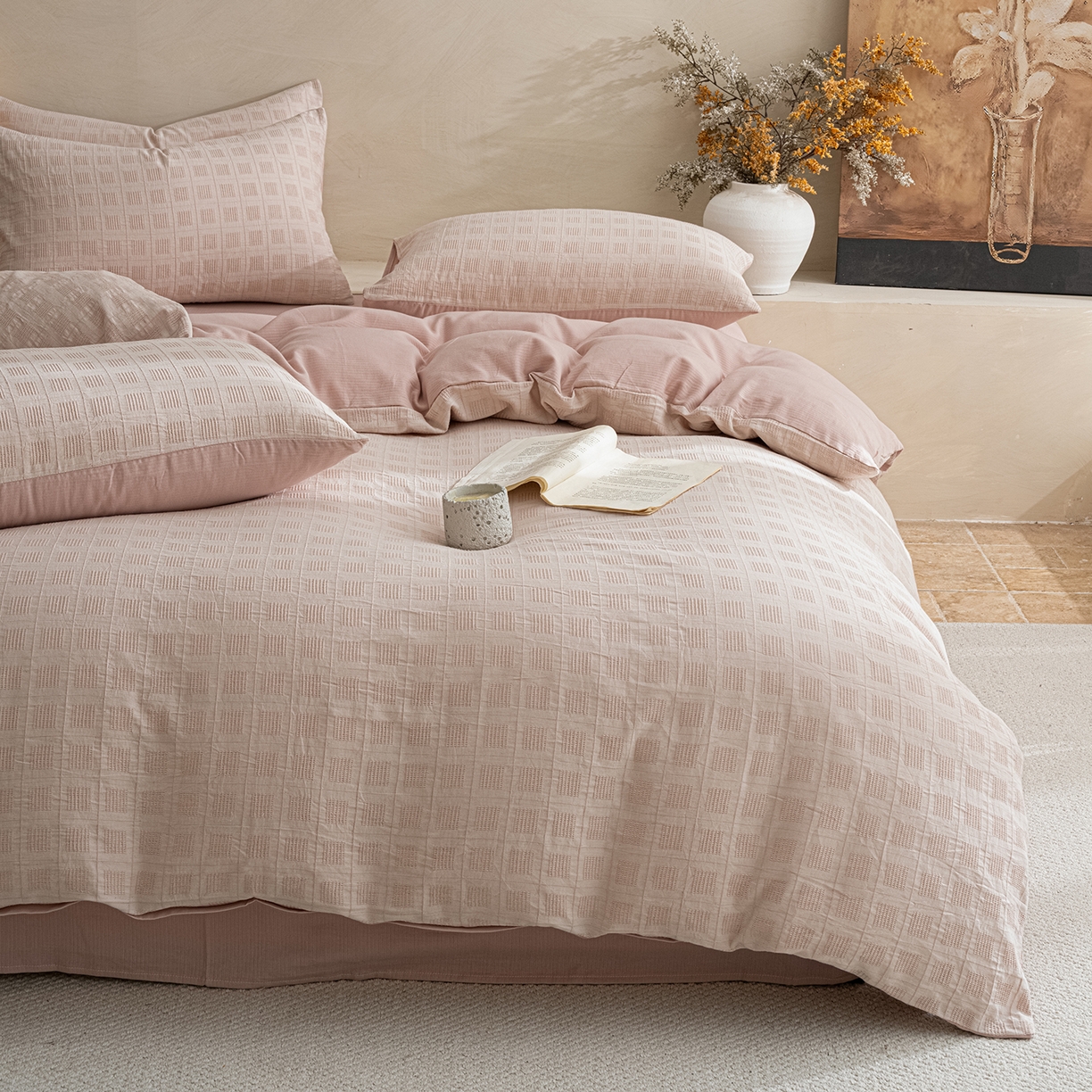 （总）典曼家纺 2025新款棉麻提花磨毛四件套-禾屿