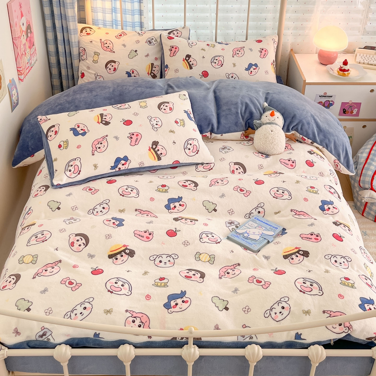 91家纺网 家纺一手货源 找家纺 贝扬思家纺 2025新款软fufu加厚保暖可爱系牛奶绒宿舍床套件系列（小红书推荐）（提供买家秀） 小小新