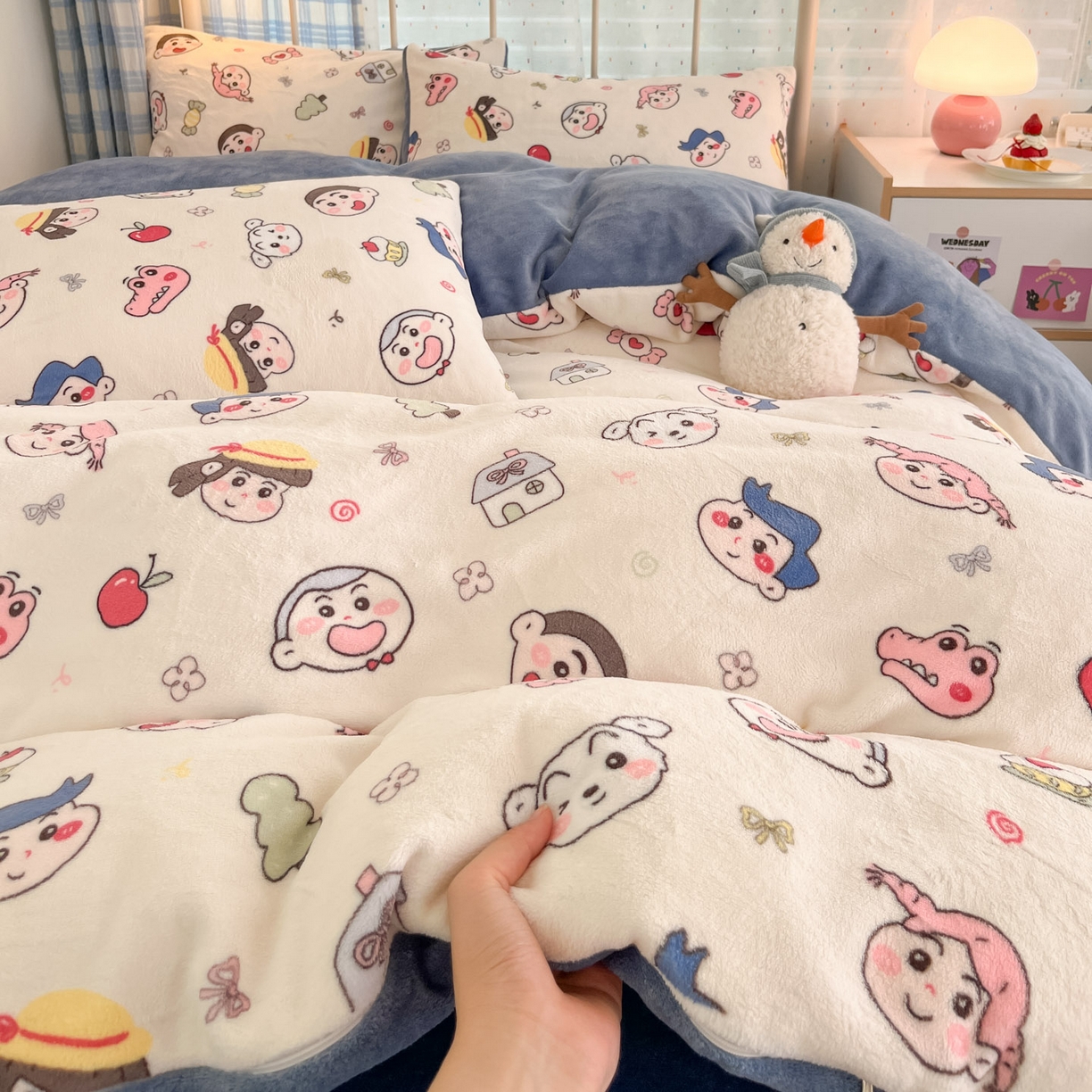 91家纺网 家纺一手货源 找家纺 贝扬思家纺 2025新款软fufu加厚保暖可爱系牛奶绒宿舍床套件系列（小红书推荐）（提供买家秀） 小小新