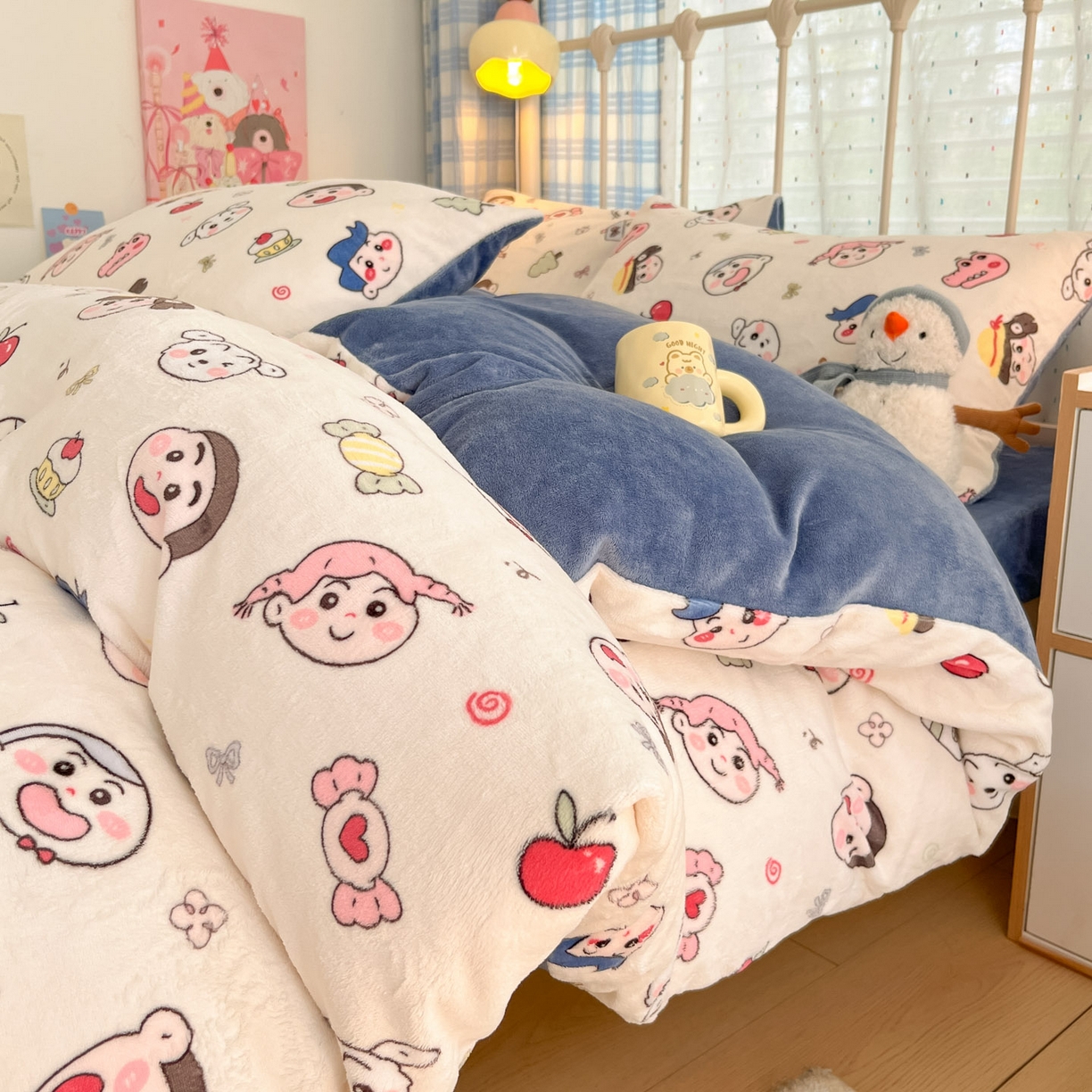 91家纺网 家纺一手货源 找家纺 贝扬思家纺 2025新款软fufu加厚保暖可爱系牛奶绒宿舍床套件系列（小红书推荐）（提供买家秀） 小小新