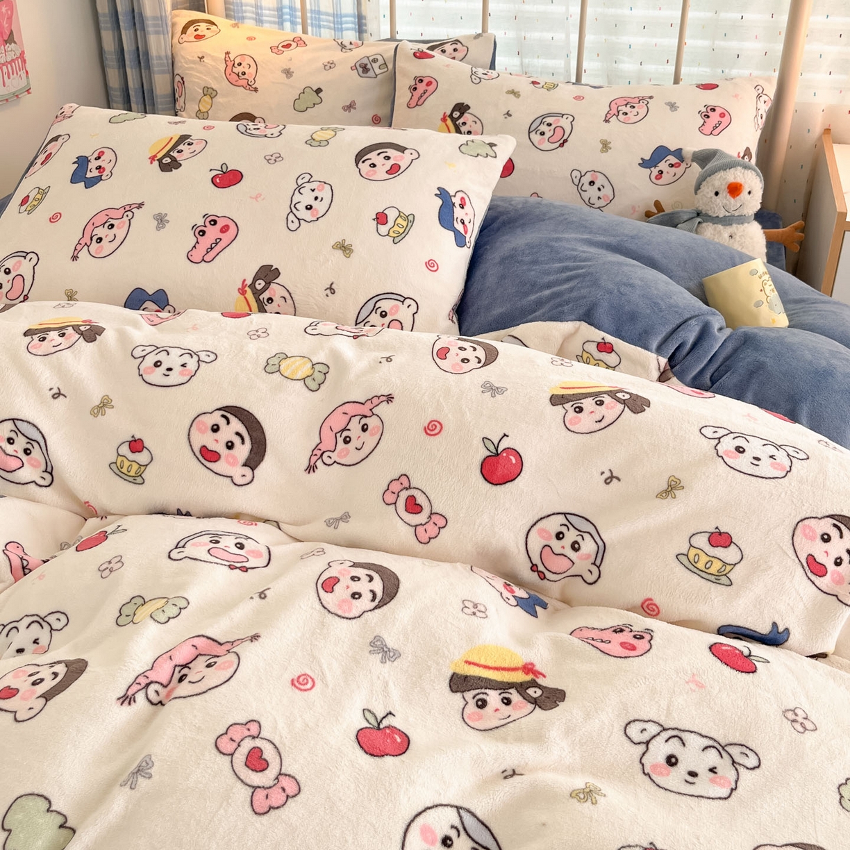 91家纺网 家纺一手货源 找家纺 贝扬思家纺 2025新款软fufu加厚保暖可爱系牛奶绒宿舍床套件系列（小红书推荐）（提供买家秀） 小小新