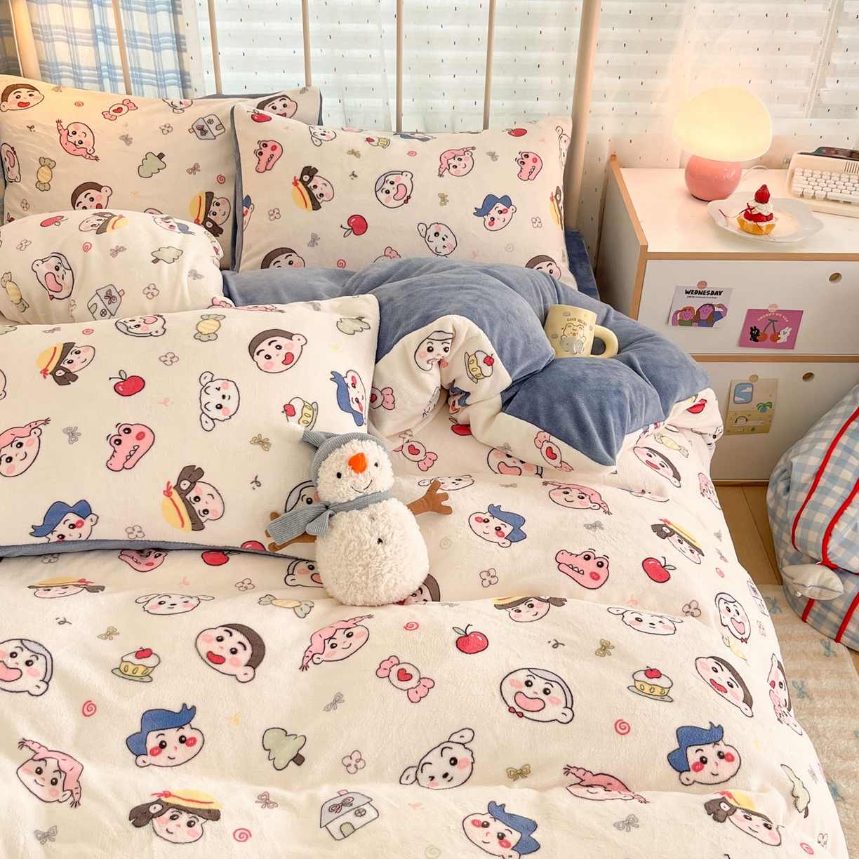 91家纺网 家纺一手货源 找家纺 贝扬思家纺 2025新款软fufu加厚保暖可爱系牛奶绒宿舍床套件系列（小红书推荐）（提供买家秀） 小小新