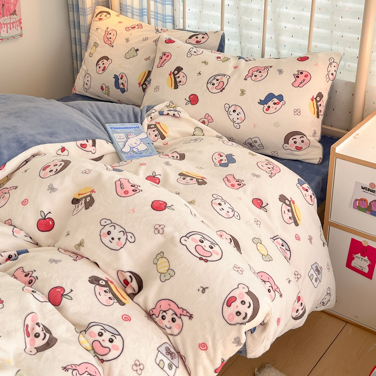 91家纺网 家纺一手货源 找家纺 贝扬思家纺 2025新款软fufu加厚保暖可爱系牛奶绒宿舍床套件系列（小红书推荐）（提供买家秀） 小小新