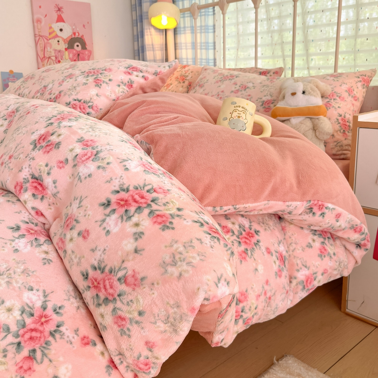 91家纺网 家纺一手货源 找家纺 贝扬思家纺 2025新款软fufu加厚保暖可爱系牛奶绒宿舍床套件系列（小红书推荐）（提供买家秀） 星辰闪烁