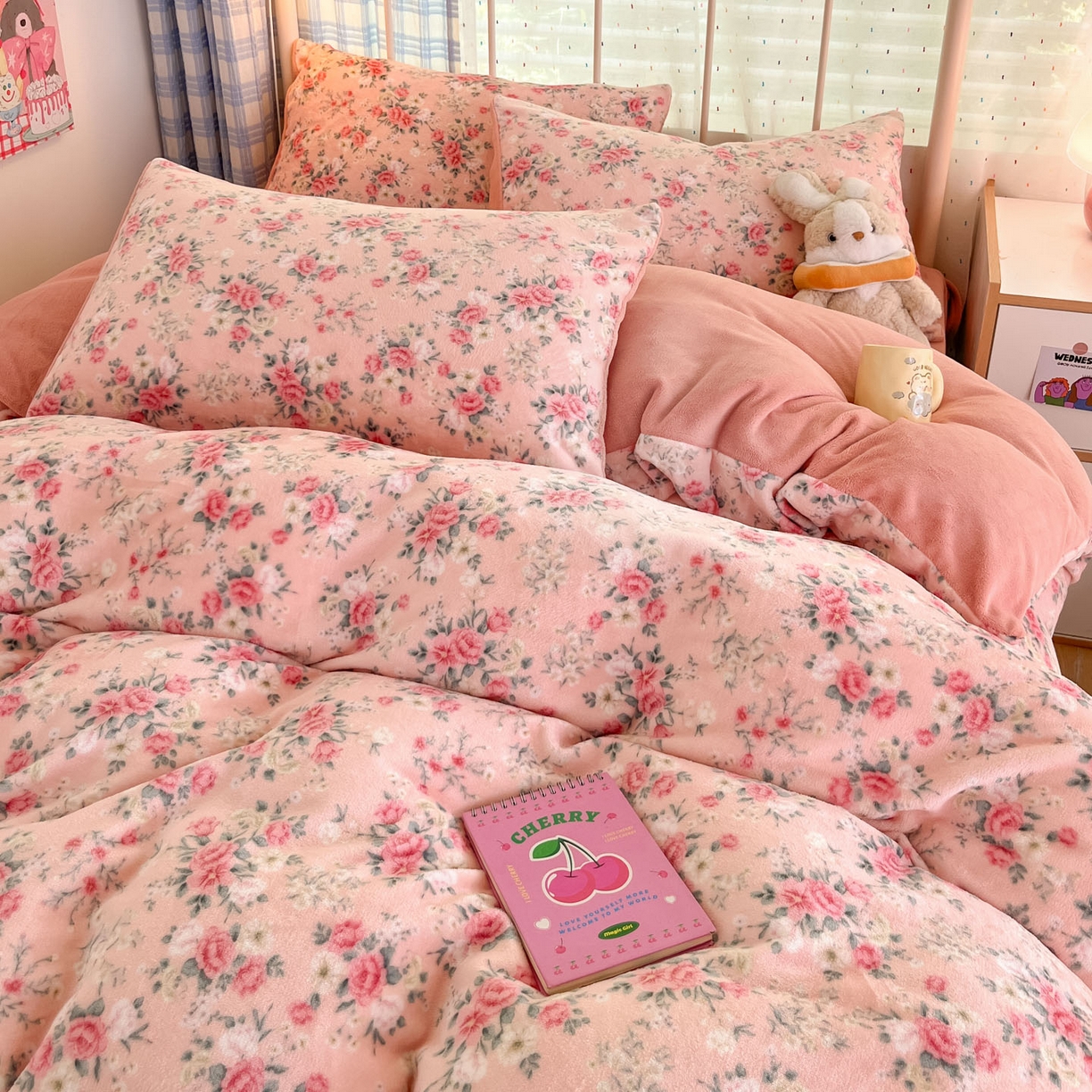 91家纺网 家纺一手货源 找家纺 贝扬思家纺 2025新款软fufu加厚保暖可爱系牛奶绒宿舍床套件系列（小红书推荐）（提供买家秀） 星辰闪烁