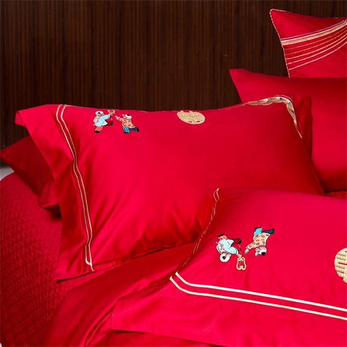 91家纺网 家纺一手货源 找家纺 高大尚婚庆馆 2025秋冬新款长绒棉臻棉系列婚庆款多件套富贵满园