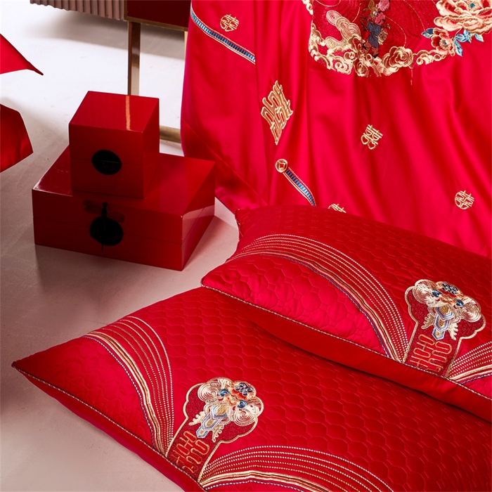 91家纺网 家纺一手货源 找家纺 高大尚婚庆馆 2025秋冬新款长绒棉臻棉系列婚庆款多件套富贵满园