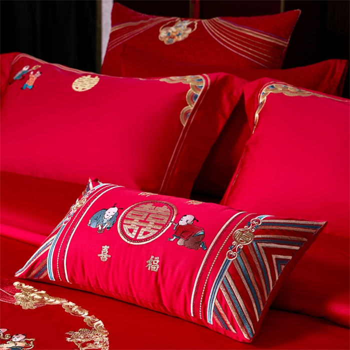 91家纺网 家纺一手货源 找家纺 高大尚婚庆馆 2025秋冬新款长绒棉臻棉系列婚庆款多件套富贵满园