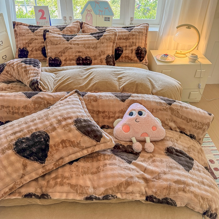 91家纺网 家纺一手货源 找家纺 （总）家贝爱 2025新款加厚牛奶绒泡泡兔毛绒四件套