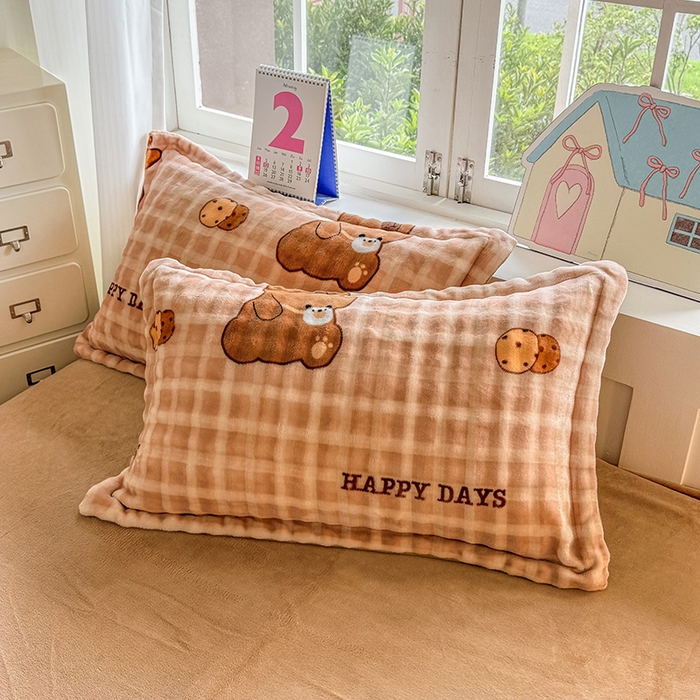 91家纺网 家纺一手货源 找家纺 家贝爱 2025新款加厚牛奶绒泡泡兔毛绒四件套 泡泡绒-萌宠