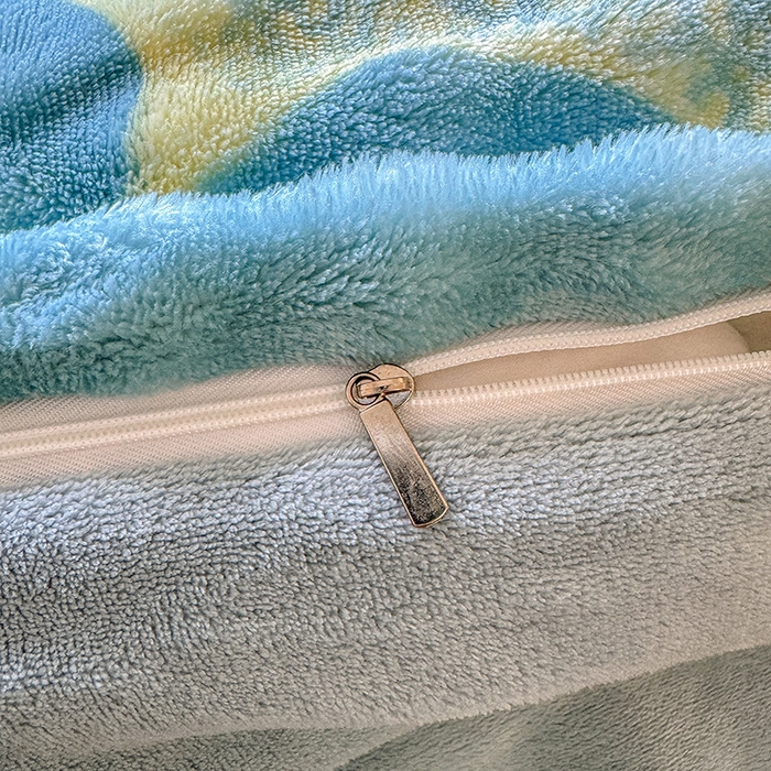 91家纺网 家纺一手货源 找家纺 家贝爱 2025新款加厚牛奶绒泡泡兔毛绒四件套 泡泡绒-银杏叶