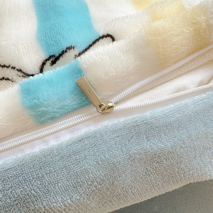 91家纺网 家纺一手货源 找家纺 家贝爱 2025新款加厚牛奶绒泡泡兔毛绒四件套 泡泡绒-哈哈狗