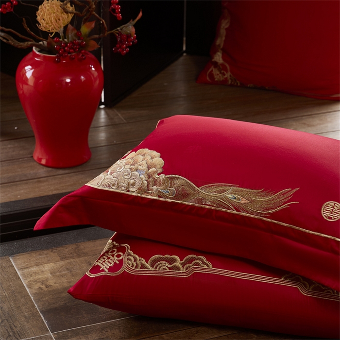 91家纺网 家纺一手货源 找家纺 （总）高大尚婚庆馆 2025新款长绒棉提花婚庆套件