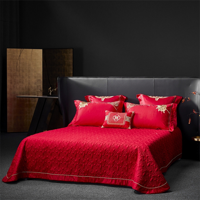 91家纺网 家纺一手货源 找家纺 （总）高大尚婚庆馆 2025新款长绒棉提花婚庆套件