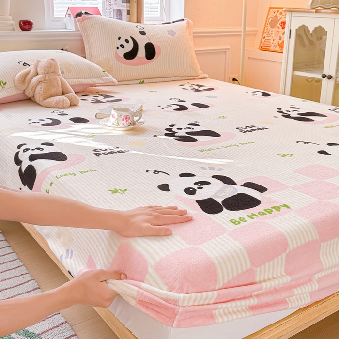 91家纺网 家纺一手货源 找家纺 （总）卡普家居 2025新款印花牛奶绒床笠