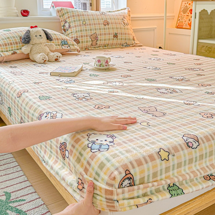 91家纺网 家纺一手货源 找家纺 （总）卡普家居 2025新款印花牛奶绒床笠