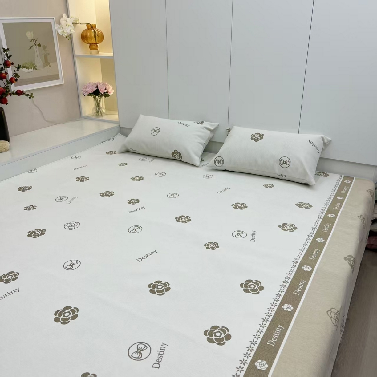 （总）峻杨 2025新款亲肤透气榻榻米防滑耐磨床盖炕盖专用大床盖定制异形拐角-山茶花