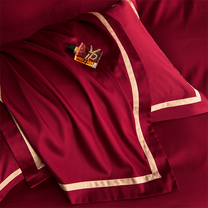 91家纺网 家纺一手货源 找家纺 （总）初拾 2022新款全棉贡缎拼接款四件套-雅