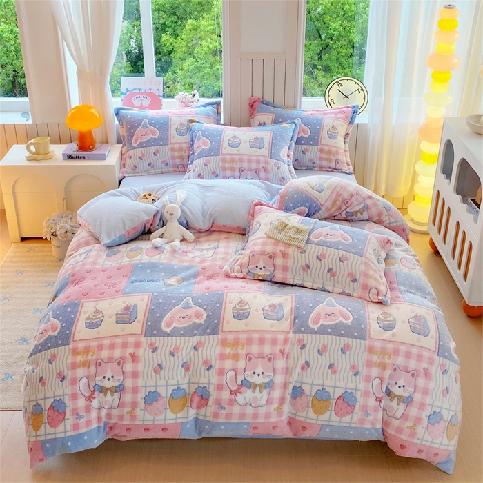 91家纺网 家纺一手货源 找家纺 （总）佰亿莱 2025新款5D雕花雪花绒四件套