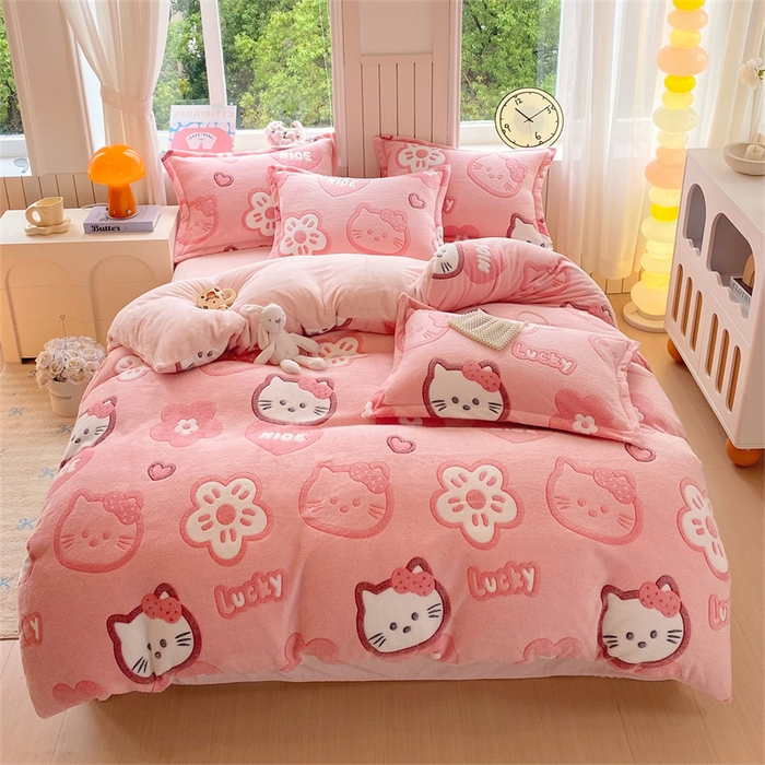 91家纺网 家纺一手货源 找家纺 （总）佰亿莱 2025新款5D雕花雪花绒四件套