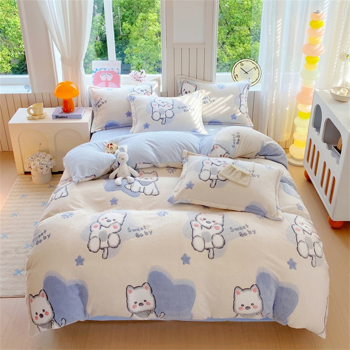 91家纺网 家纺一手货源 找家纺 （总）佰亿莱 2025新款5D雕花雪花绒四件套