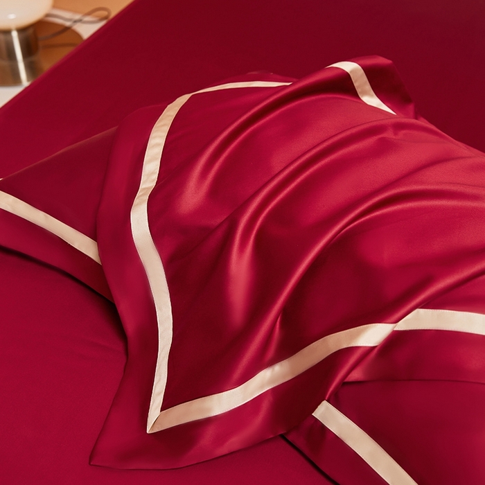 91家纺网 家纺一手货源 找家纺 （总）初拾 2022新款全棉贡缎拼接四件套棚拍图-雅