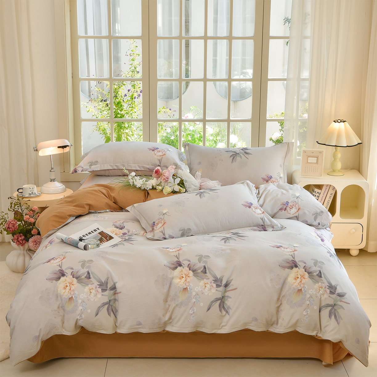 91家纺网 家纺一手货源 找家纺 （总）董成龙家纺 2025新款全棉磨毛数码印花四件套