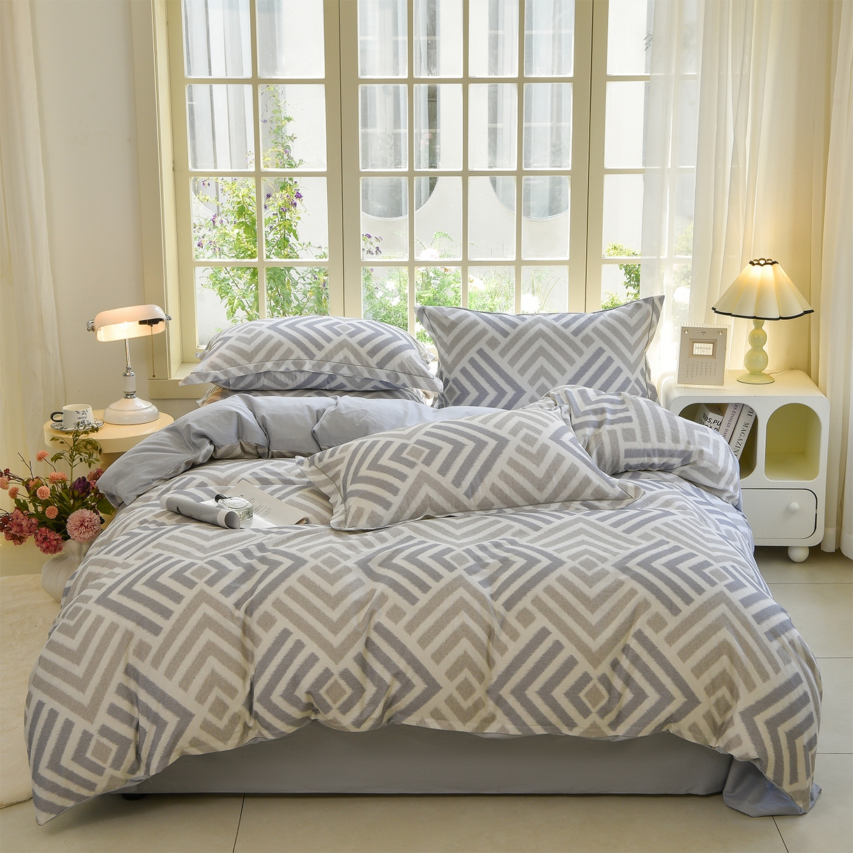 91家纺网 家纺一手货源 找家纺 （总）董成龙家纺 2025新款全棉磨毛数码印花四件套