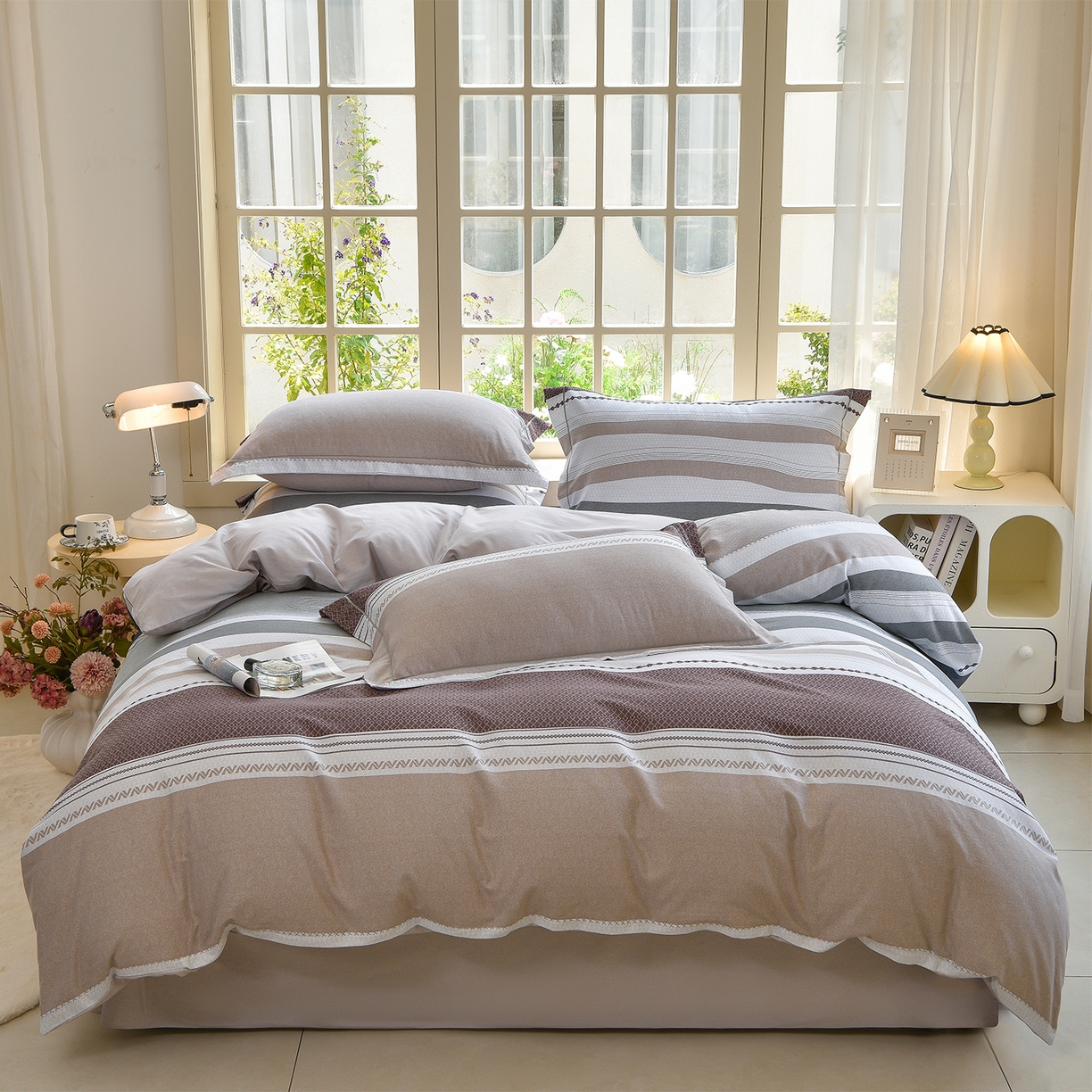 91家纺网 家纺一手货源 找家纺 （总）董成龙家纺 2025新款全棉磨毛数码印花四件套