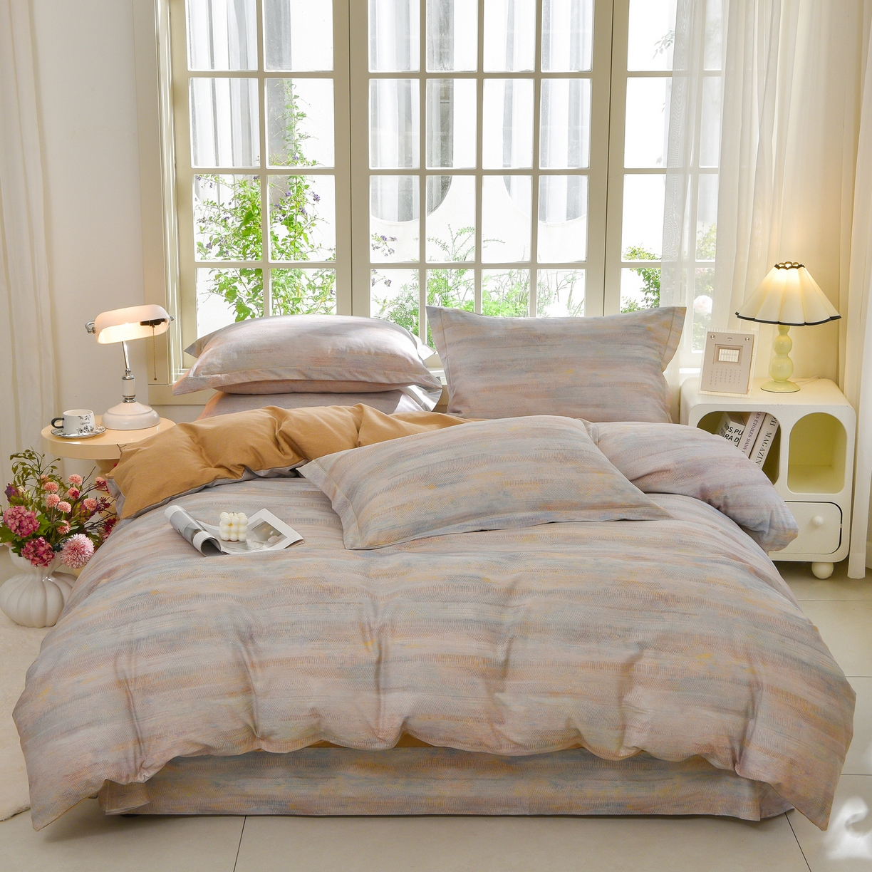 91家纺网 家纺一手货源 找家纺 （总）董成龙家纺 2025新款全棉磨毛数码印花四件套