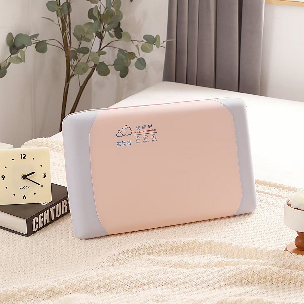 91家纺网 家纺一手货源 找家纺 雅诗帛 2025新款生物基软呼呼系列面包款枕头枕芯 粉色/只