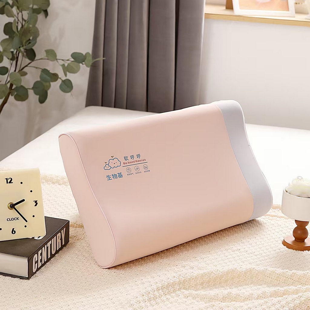 91家纺网 家纺一手货源 找家纺 雅诗帛 2025新款生物基软呼呼系列高低款枕头枕芯 粉色27*44/6cm小号/只