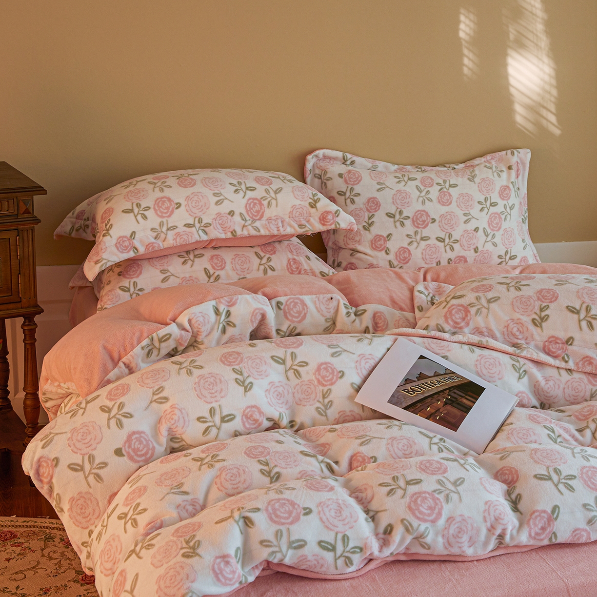 91家纺网 家纺一手货源 找家纺 （总）菡宝 【主推第三批 带质检报告】A类全消光230g雕花绒牛奶绒四件套支持定制定做尺寸