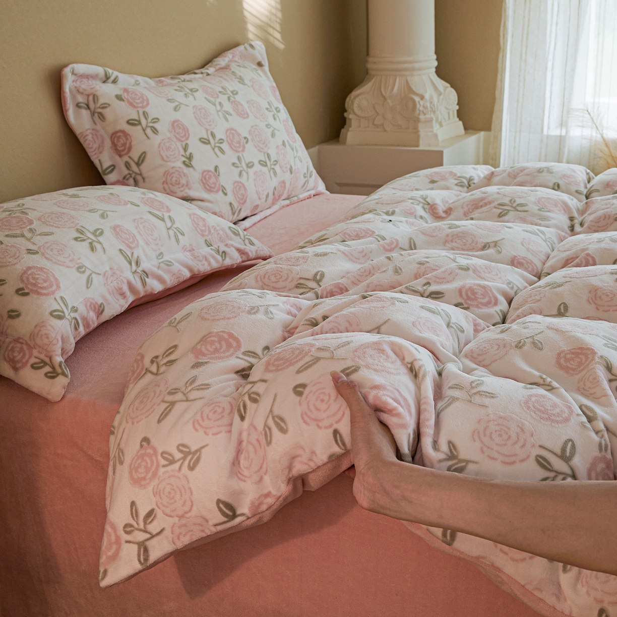 91家纺网 家纺一手货源 找家纺 （总）菡宝 【主推第三批 带质检报告】A类全消光230g雕花绒牛奶绒四件套支持定制定做尺寸