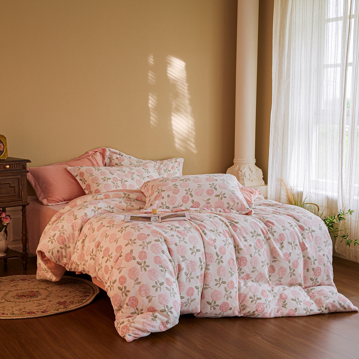 91家纺网 家纺一手货源 找家纺 （总）菡宝 【主推第三批 带质检报告】A类全消光230g雕花绒牛奶绒四件套支持定制定做尺寸