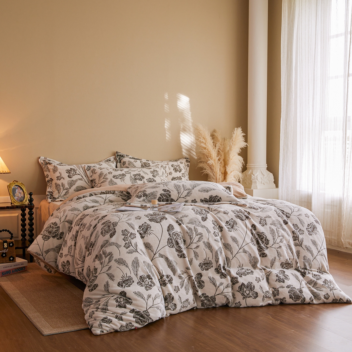 91家纺网 家纺一手货源 找家纺 （总）菡宝 【主推第三批 带质检报告】A类全消光230g雕花绒牛奶绒四件套支持定制定做尺寸