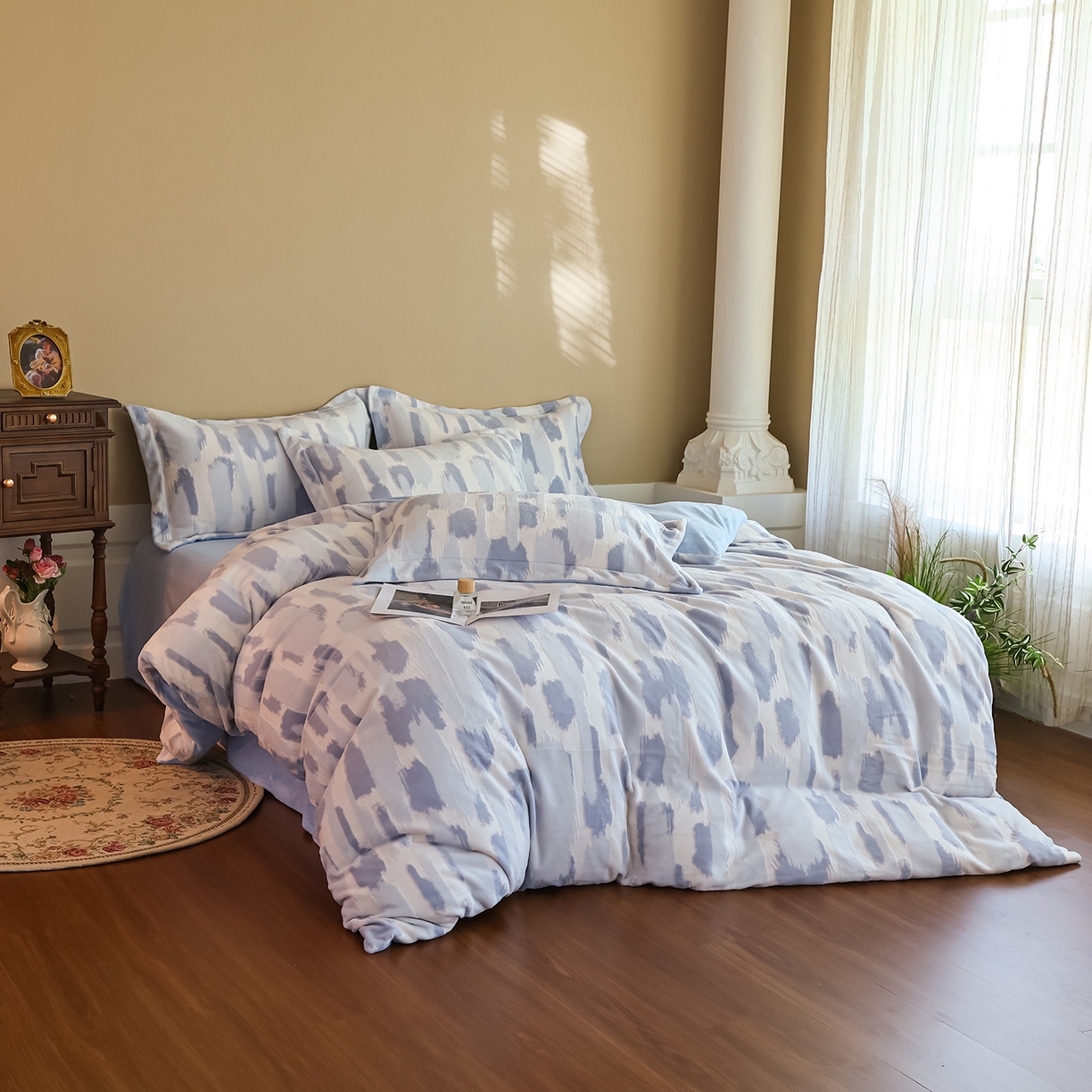 91家纺网 家纺一手货源 找家纺 （总）菡宝 【主推第三批 带质检报告】A类全消光230g雕花绒牛奶绒四件套支持定制定做尺寸