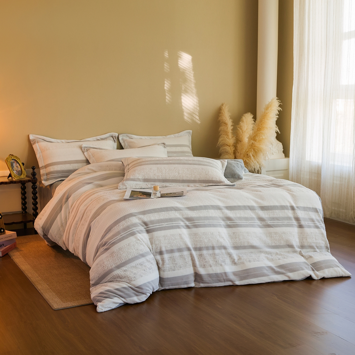 91家纺网 家纺一手货源 找家纺 （总）菡宝 【主推第三批 带质检报告】A类全消光230g雕花绒牛奶绒四件套支持定制定做尺寸