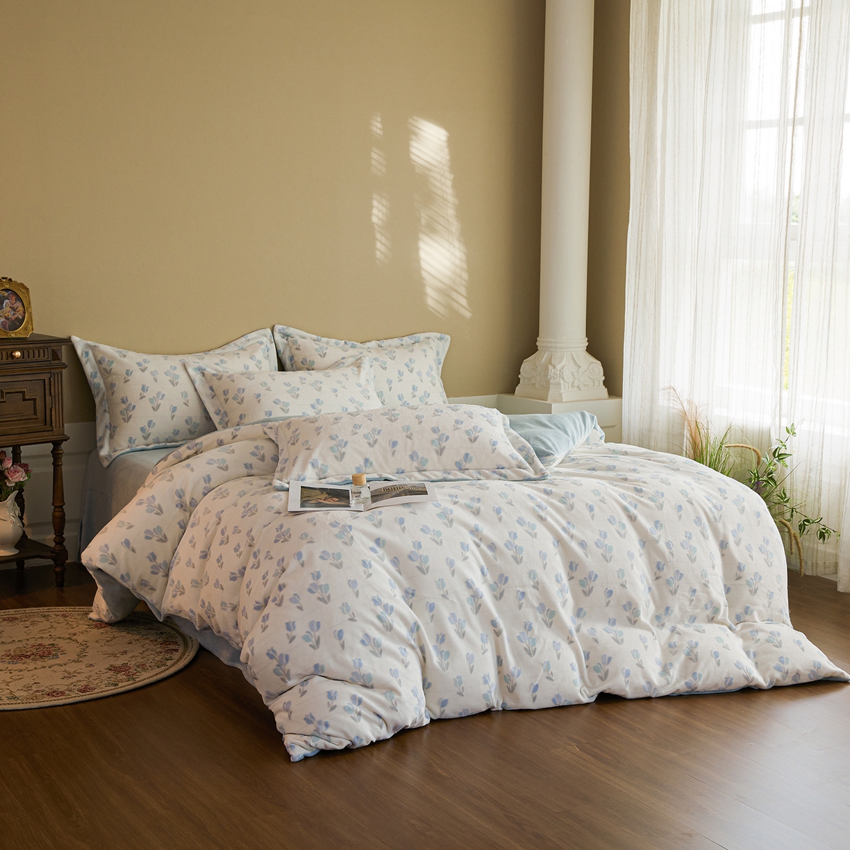 91家纺网 家纺一手货源 找家纺 （总）菡宝 【主推第三批 带质检报告】A类全消光230g雕花绒牛奶绒四件套支持定制定做尺寸