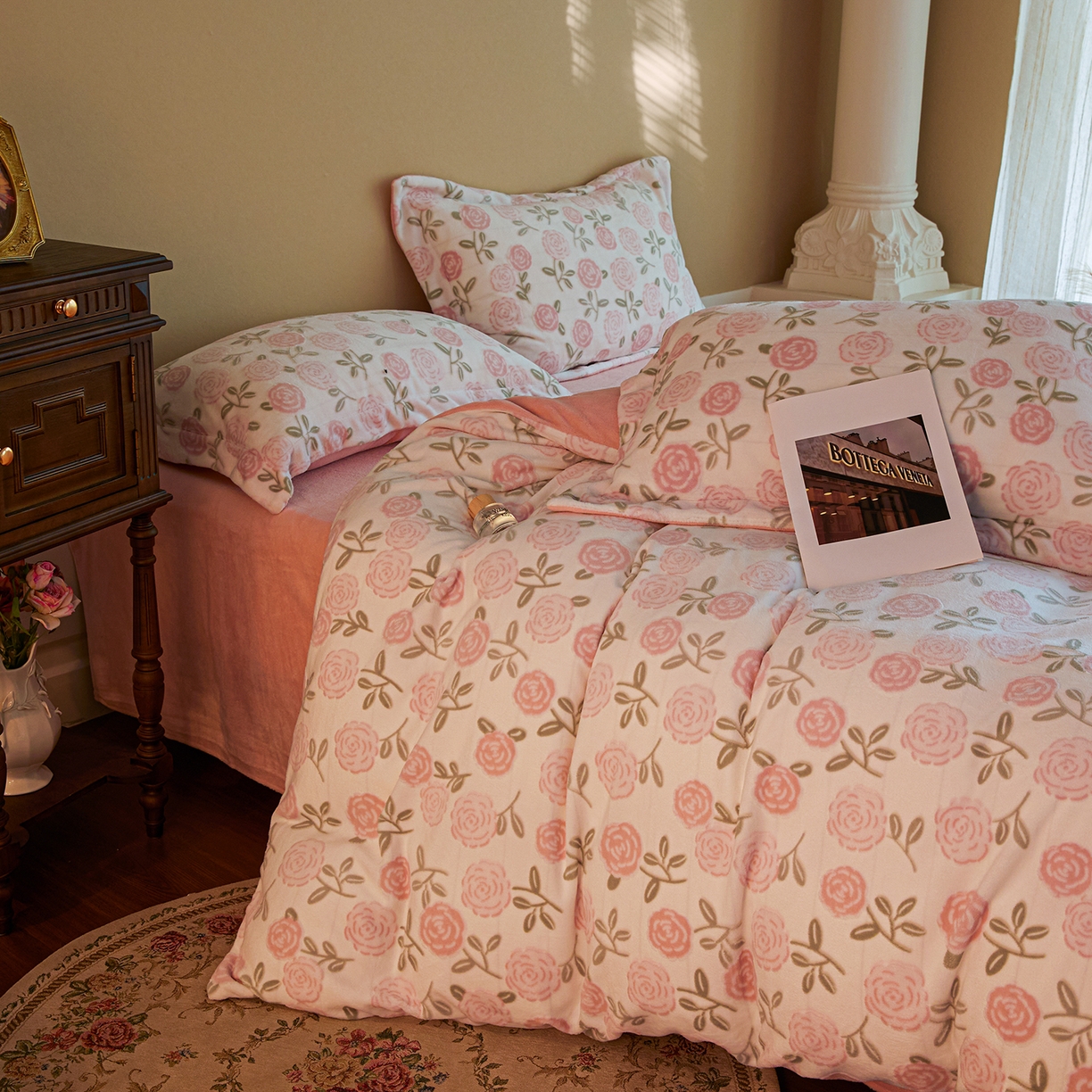 91家纺网 家纺一手货源 找家纺 菡宝 【主推第三批 带质检报告】A类全消光230g雕花绒牛奶绒四件套支持定制定做尺寸 艾莎