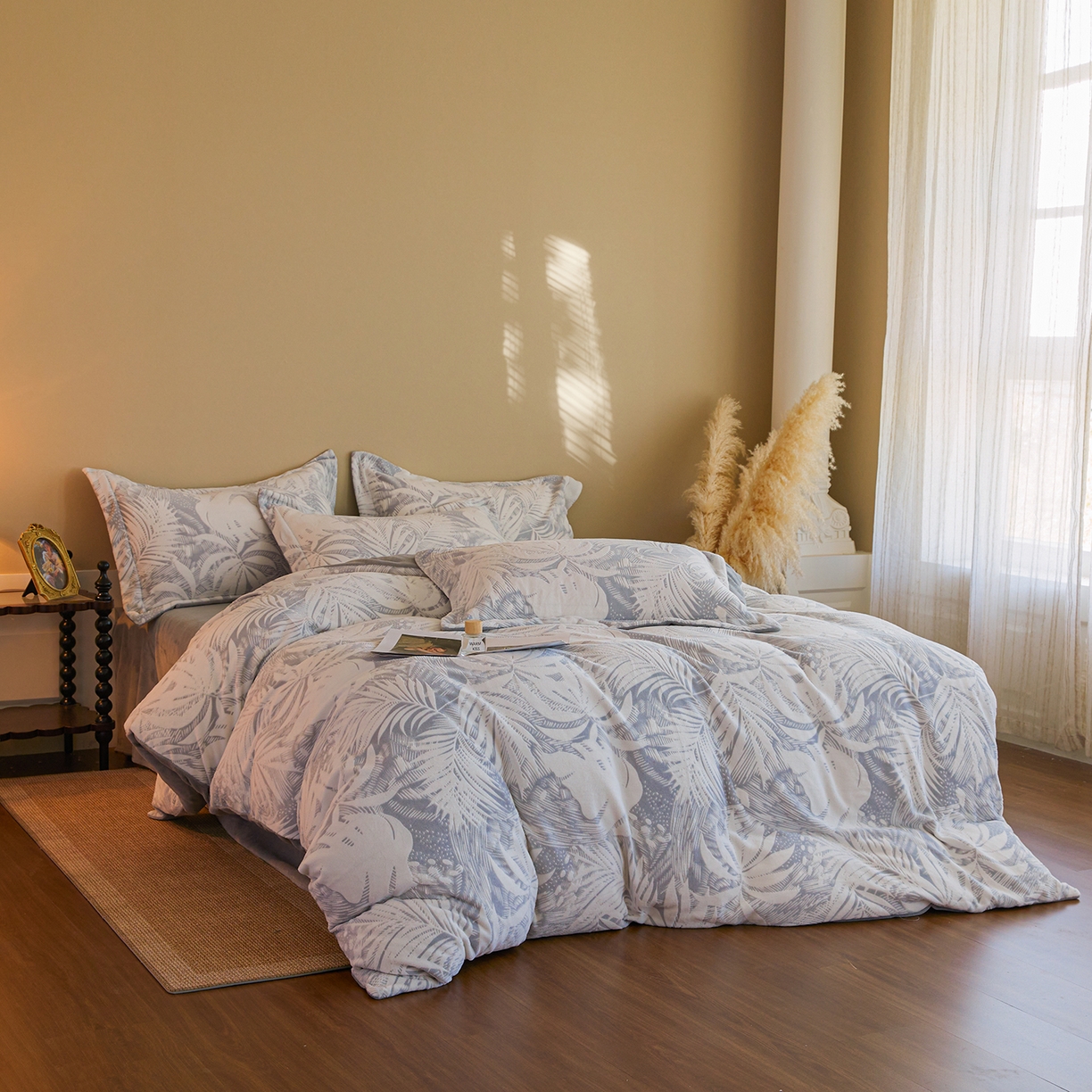 菡宝 【主推第三批 带质检报告】A类全消光230g雕花绒牛奶绒四件套支持定制定做尺寸 冬之恋