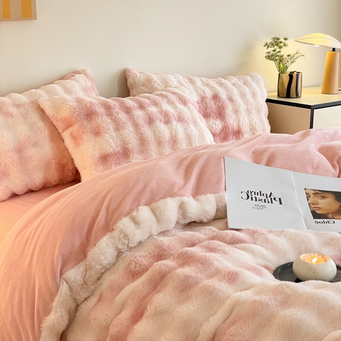 91家纺网 家纺一手货源 找家纺 （总）星座家纺 2025新款大泡泡兔兔绒四件套-场景1