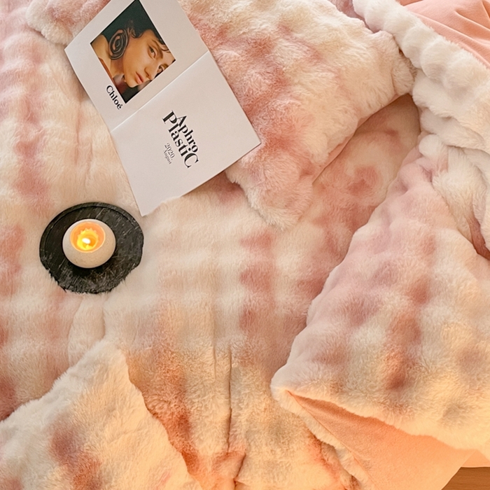 91家纺网 家纺一手货源 找家纺 （总）星座家纺 2025新款大泡泡兔兔绒四件套-场景1