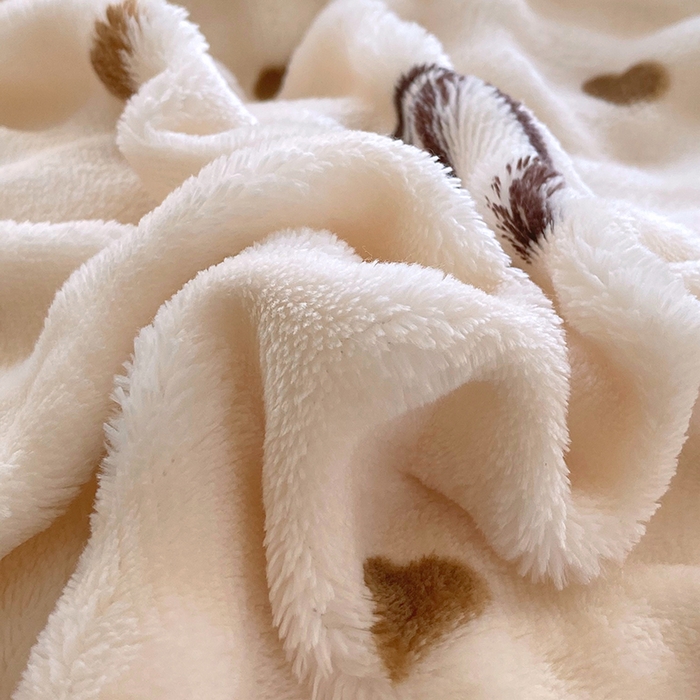 91家纺网 家纺一手货源 找家纺 艾橙 2025新款泡泡牛奶绒加厚保暖印花四件套 爱心蝴蝶结-咖