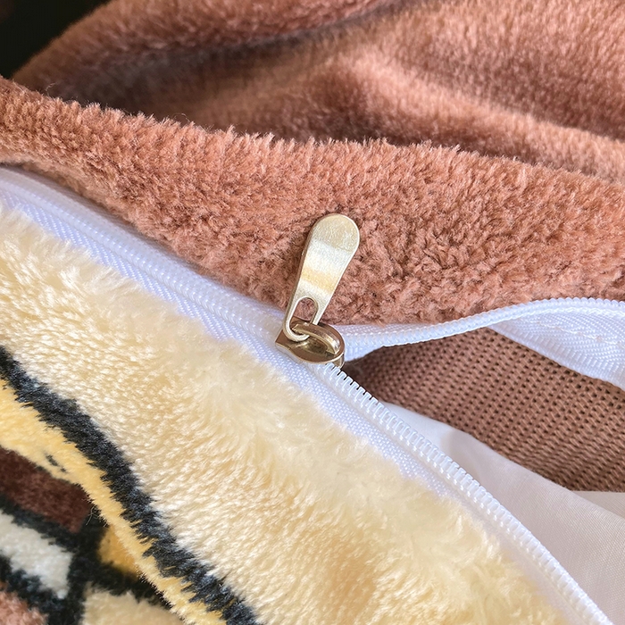 91家纺网 家纺一手货源 找家纺 艾橙 2025新款泡泡牛奶绒加厚保暖印花四件套 画笔卡通