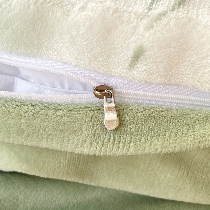 91家纺网 家纺一手货源 找家纺 艾橙 2025新款泡泡牛奶绒加厚保暖印花四件套 竹叶蝴蝶