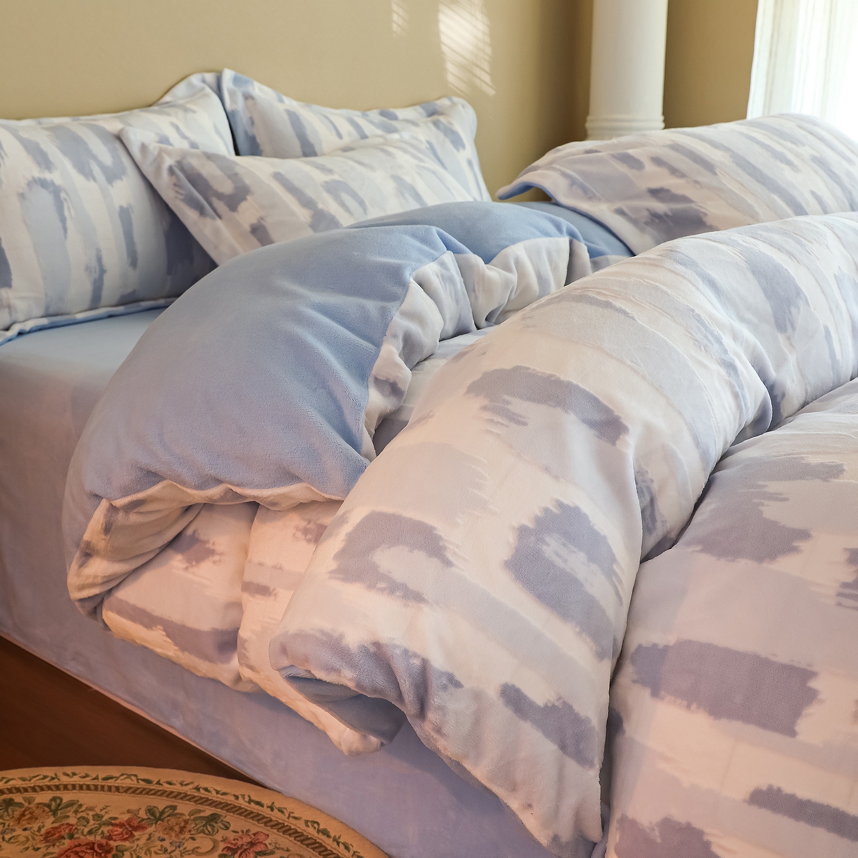 91家纺网 家纺一手货源 找家纺 菡宝 【主推第三批 带质检报告】A类全消光230g雕花绒牛奶绒四件套支持定制定做尺寸 奇想