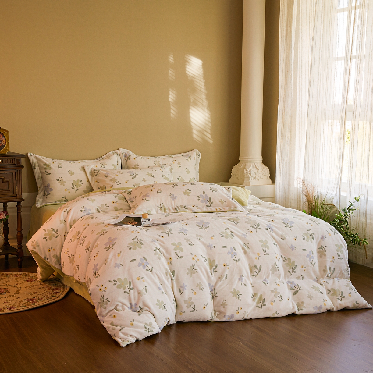 菡宝 【主推第三批 带质检报告】A类全消光230g雕花绒牛奶绒四件套支持定制定做尺寸 邂逅